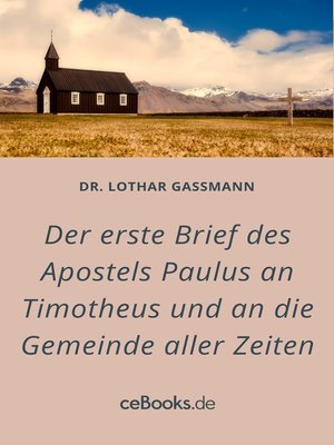 cover image of Der erste Brief des Apostels Paulus an Timotheus